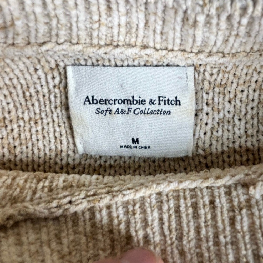 Abercrombie & Fitch Sweater Men's M Oatmeal Heather Knit Crewneck Pullover‎ - Picture 5 of 6